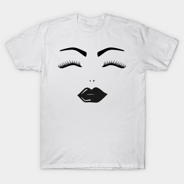 Womens Lips And Lashes T-Shirt by THP Creative